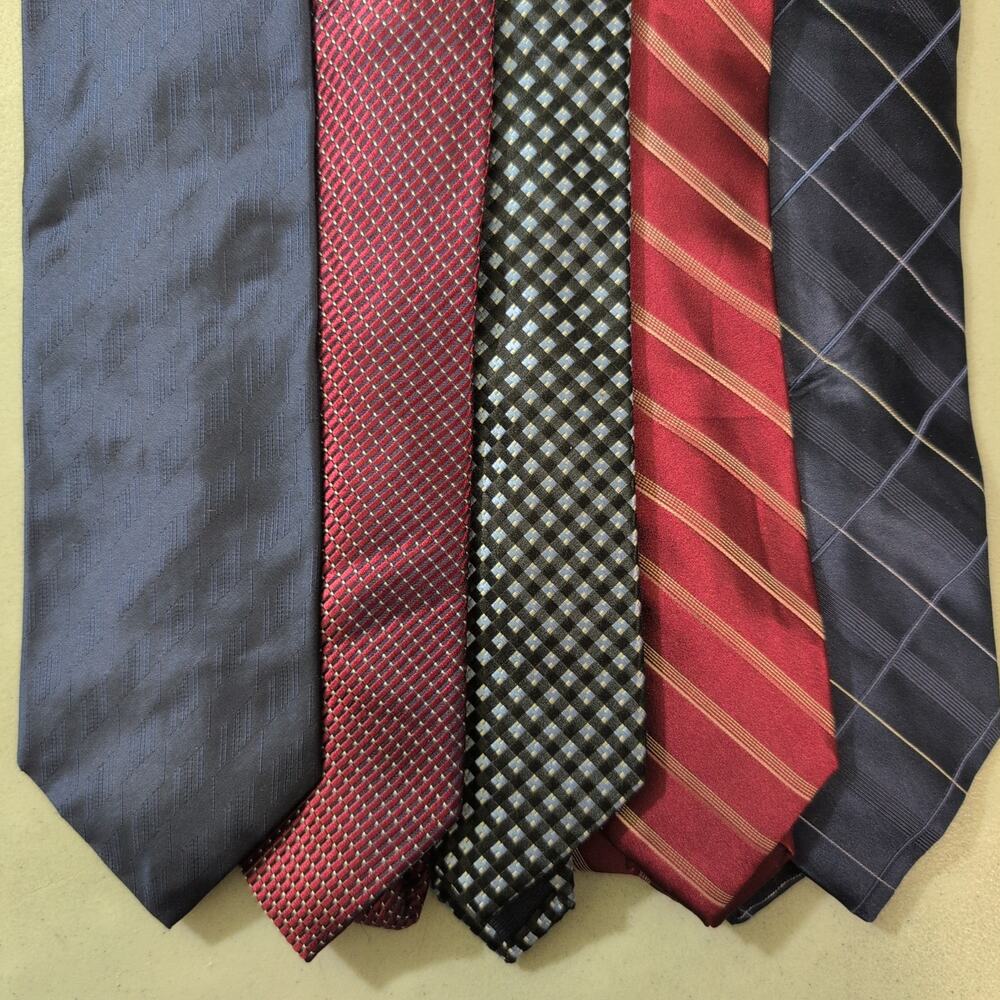 Executive Business Professional Office Tie Lot 5 100% Pure Silk Classic Neckties
